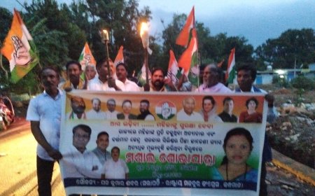 ମହିଳା ଙ୍କ ସୁରକ୍ଷା ପାଇଁ ଫିରିଙ୍ଗିଆ ରେ ବ୍ଲକ କଂଗ୍ରେସ ର ମଶାଲ ଶୋଭାଯାତ୍ରା I