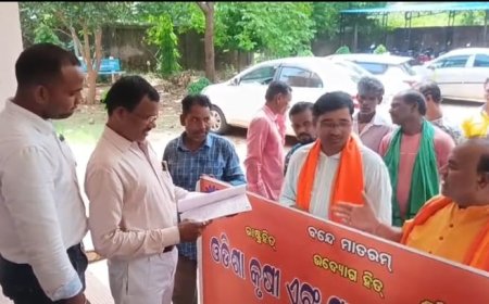 ଭାରତୀୟ ମଜଦୁର୍ ସଂଘ କଳାହାଣ୍ଡି ପକ୍ଷରୁ ନର୍ଲା ତହସିଲ୍ କାର୍ଯାଳୟ ସମ୍ମୁଖରେ ଧାରଣା ଓ ଦାବିପତ୍ର ପ୍ରଦାନ୍