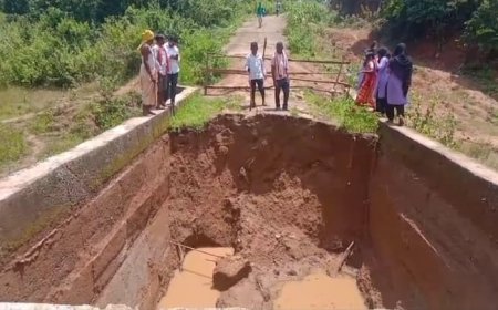 ଲଗାଣ ବର୍ଷାରେ ଧୋଇ ହୋଇଗଲା ପୋଲ l