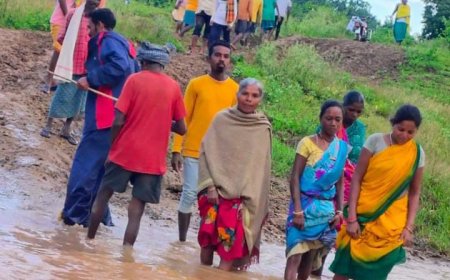 ଶୋଚନୀୟ ଅବସ୍ଥାରେ ଖଇରିପେଟ୍ ରାସ୍ତା ଓ ପୋଲ ବିହୀନ ନଦୀ, ଯାତାୟତରେ ଯମ ଯନ୍ତ୍ରଣା ଭୋଗୁଛନ୍ତି ୯ ଖଣ୍ଡ ଗାଁ ଲୋକେ।