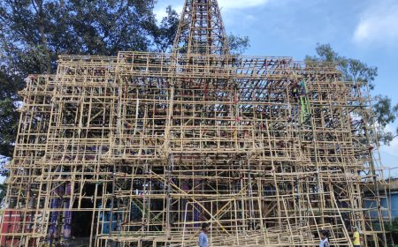 ଦୁର୍ଗାପୂଜା ପାଇଁ ପାପଡାହାଣ୍ଡିରେ ଜୋର ଧରିଛି ପ୍ରସ୍ତୁତି ।