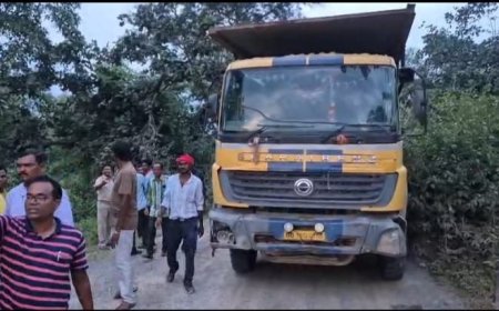 କ୍ରସର ହାଇଓ୍ବା ଟ୍ରକ ଧକ୍କାରେ ଚାଲିଗଲା ମହିଲା ଙ୍କ ଜୀବନ।