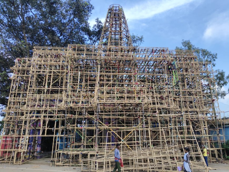 ଦୁର୍ଗାପୂଜା ପାଇଁ ପାପଡାହାଣ୍ଡିରେ ଜୋର ଧରିଛି ପ୍ରସ୍ତୁତି ।