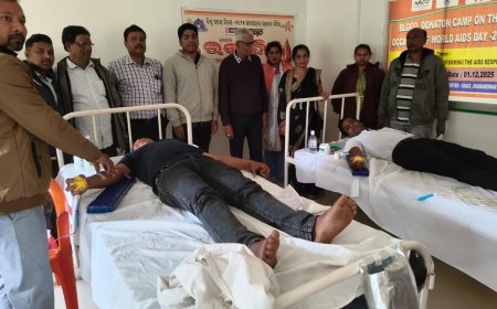 ବିଶ୍ୱ ଏଡସ୍ ଦିବସ-୨୦୨୫ ଅବସରେ ରକ୍ତଦାନ ଶିବିର ।