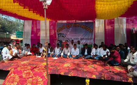 ଝରିଗାଁ ବ୍ଲକ କୃଷକ ମହା ସଂଘର ଆନ୍ଦୋଳନ ଜାରି।