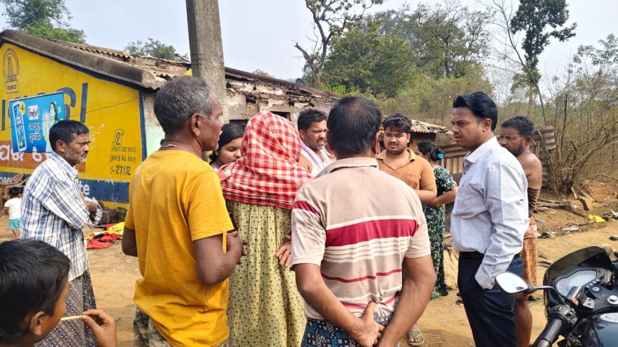 ନିଆଁ ଲାଗି ଦୋକାନ ଗୃହ ସମ୍ପୂର୍ଣ୍ଣ ନଷ୍ଟ ,ସହାୟତା ଅପେକ୍ଷାରେ ଅସହାୟ ପରିବାର।